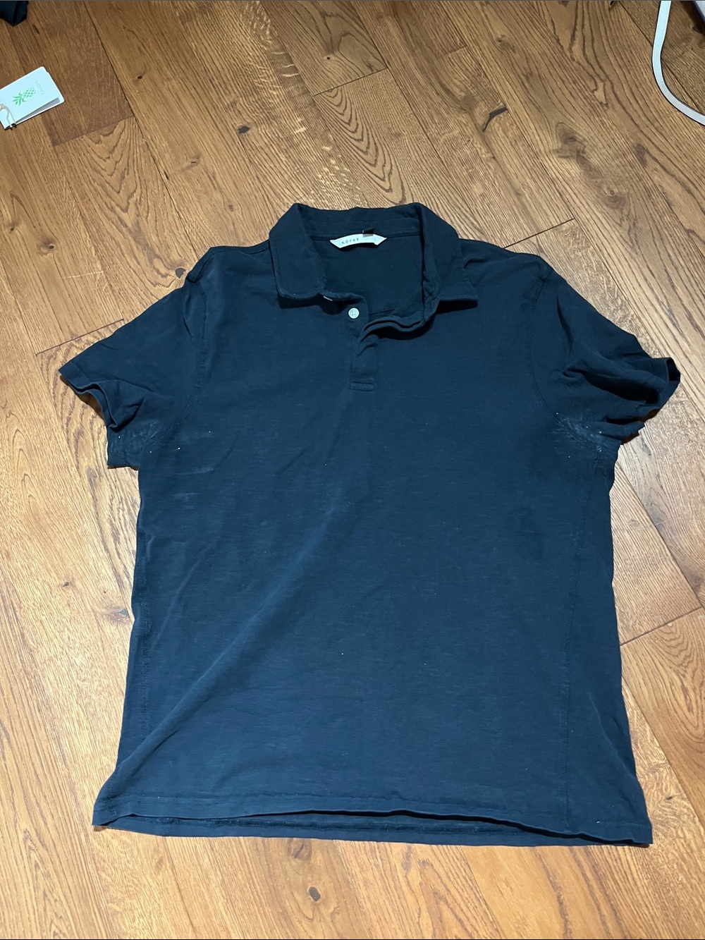 Men's Black Polo Shirt with Classic Collar